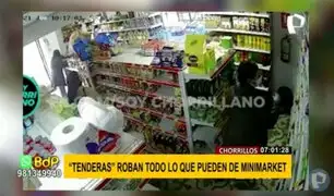 Chorrillos: captan a tenderas robando todo a su paso en un minimarket