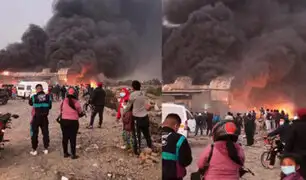 Carapongo: reportan gigantesco incendio en una fábrica de motos