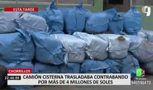 Chorrillos: intervienen a conductor de cisterna que escondía celulares, ropa y otros productos de contrabando