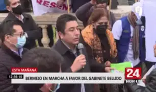 Guillermo Bermejo participó de marcha a favor del gabinete liderado por Guido Bellido