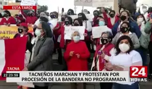Tacna: ciudadanos marcharon en protesta a la transgresión de la procesión de la Bandera