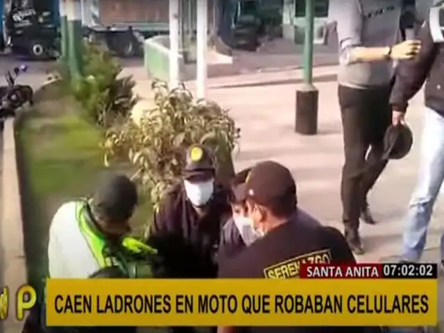 Santa Anita: capturan a delincuentes motorizados que robaban celulares