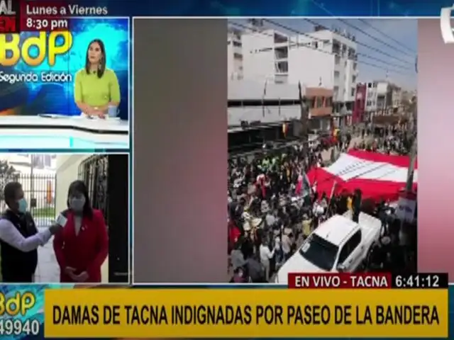 Damas de Tacna indignadas por paseo de la bandera realizado de manera desordenada y sin protocolos