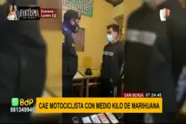 San Borja: cae motociclista con medio kilo de marihuana