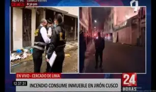 Cercado de Lima: incendio consume inmueble en jirón Cuzco