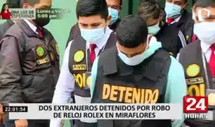 Detienen a dos delincuentes que robaron costoso Rolex en restaurante de Miraflores
