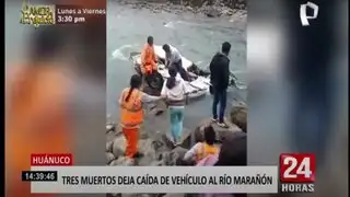 Huánuco: tres obreros mueren tras despiste de vehículo al río Marañón