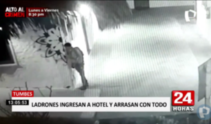 Tumbes: captan a banda robando artefactos en recepción de hotel