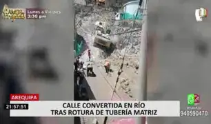 Arequipa: calle se vuelve río tras ruptura de tuberías