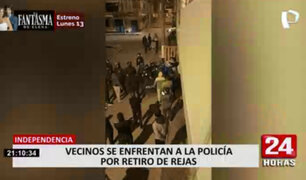 Independencia: vecinos se enfrentan a serenazgo y policías por retiro de rejas