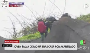 Miraflores: rescatan a hombre que cayó de acantilado