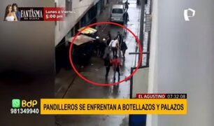 El Agustino: sujetos se enfrentan a botellazos por control de calle en San Jacinto