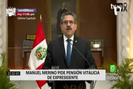 Merino pide al Congreso pensión vitalicia por ser presidente del 10 al 15 de noviembre 2020