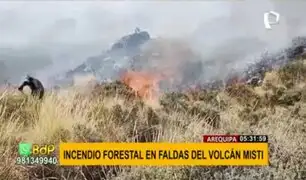 Arequipa: incendio forestal se registró en faldas del volcán Misti