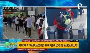 Metro de Lima: usuarios golpean a trabajadores por pedir uso correcto de mascarillas