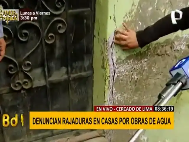 Cercado de Lima: familias denuncian daños en sus casas por obras de agua