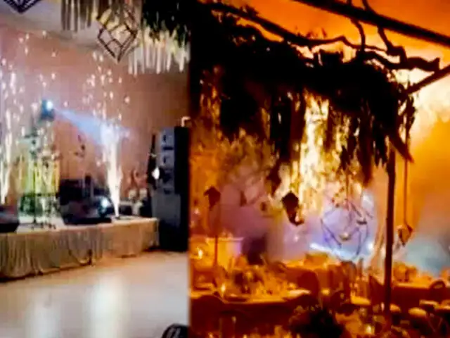 Fuegos artificiales convierten emotiva boda en un infierno