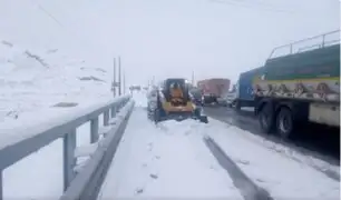 Carretera Central: cierran tránsito vehicular por caída de nieve en Ticlio