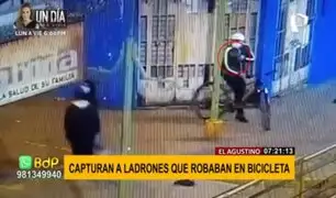 El Agustino: capturan a sujetos armados que robaban a transeúntes a bordo de una bicicleta