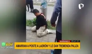Barranca: amarran a ladrón a poste y le dan tremenda paliza