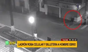 Tacna: sujeto es captado robando celular y billetera a hombre ebrio