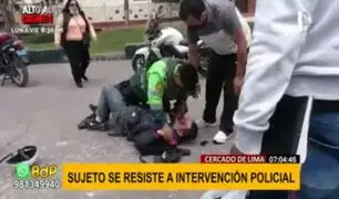 Cercado de Lima: sujeto se resiste a intervención policial