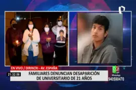 Familiares denuncian desaparición de universitario de 21 años