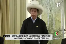 Pedro Castillo modera sus declaraciones tras pedir nacionalización del gas de Camisea