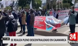 Cajamarca: con banderolas y pancartas ciudadanos pidieron el cierre del Congreso