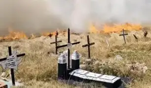 Desconocidos provocan incendio en cementerio rural del Cusco
