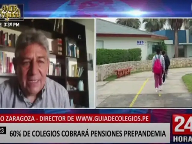 Incremento en pensiones de colegios se dará debido al regreso a presencialidad, según Justo Zaragoza