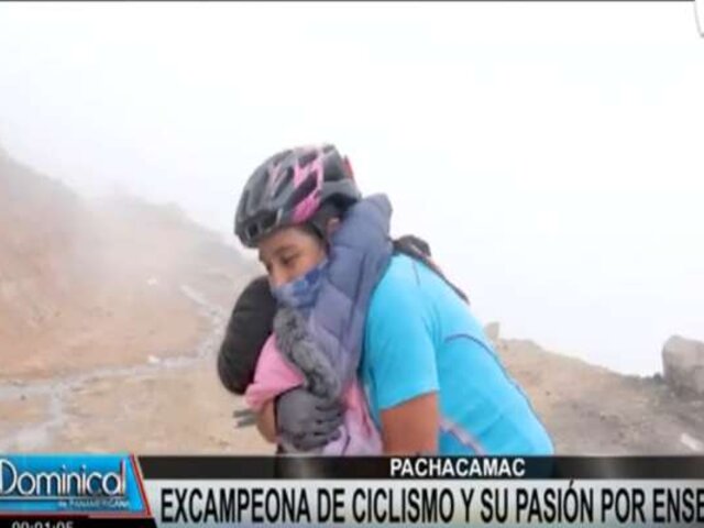 Excampeona de ciclismo dicta clases a niños en Pachacamac