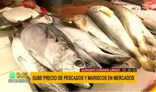 Feriado largo: Pescados y mariscos aumentaron de precios en diversos mercados