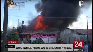 Ucayali: voraz incendio destruye al menos 7 viviendas