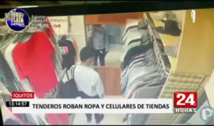 Iquitos: captan a tenderos robando en tienda de ropa