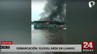 Iquitos: embarcación fluvial se incendia en el río Itaya