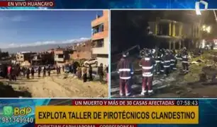 Huancayo: un muerto y dos heridos tras explosión de almacén de pirotécnicos