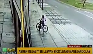 San Borja: en minutos abren reja y se llevan bicicletas manejándolas