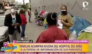 Breña: padres duermen en exterior del Hospital del Niño a la espera de informes médicos