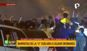 Disturbios frente a estadio Lolo Fernández: hinchas provocan desmanes por más de 4 horas