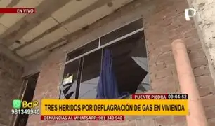 Deflagración en Puente Piedra: Tres heridos deja fuga de balón de gas en vivienda