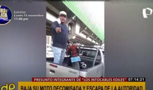 San Borja: sujeto baja su moto decomisada de camioneta municipal y escapa de la autoridad