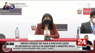 Mirtha Vásquez no viajó a Ayacucho luego de decisión de Castillo de mantener a Ayala en el cargo