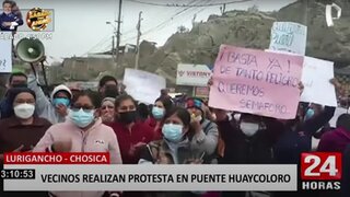 Vecinos realizan protesta en puente Huaycoloro