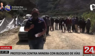 Huaral: comuneros protestan contra minera con bloqueo de vías