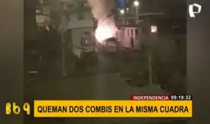 Independencia: denuncian que desconocidos incendiaron tres vehículos en una misma cuadra