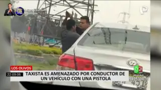 Los Olivos: taxista es amenazado con una pistola por otro conductor