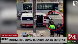 Independencia: detenido enmarrocado se da a la fuga en mototaxi