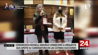 Congresista Rosselli Amuruz condecoró a orquesta que apoyó su candidatura en las últimas elecciones