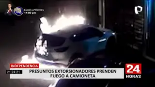 Lima Norte: presuntos extorsionadores prenden fuego a vehículo